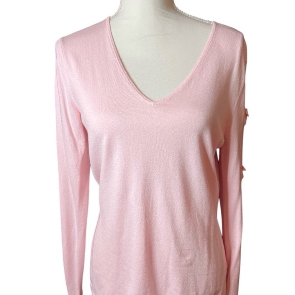Lilly Pulitzer Women's Paradise Pink Long Sleeve Bow Sweater Size Large
